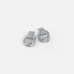 Graceful Silver Linked Knot Earrings