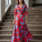 Brya | Cross Wrap Neck Midi Dress