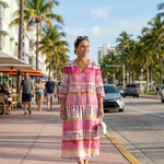 Penelope | Easy Flow Patterned Stripe Midi Dress
