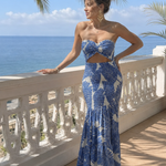 Azaria | Strapless Two Piece Printed Maxi Dress Set