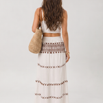 Silon | Spaghetti Strap Embroidered Detail Midi Dress