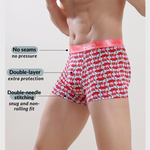 Men's Ice Silk Sexy Breathable Printed Boxers Briefs