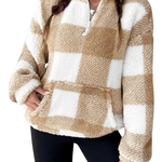 HILARY™ – Casual Plaid Half Zip Pullover
