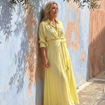 Rachel | Collared Long-Sleeve Midi Dress
