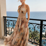 Hannah | Halter Lace Waist Maxi Dress