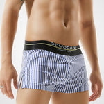 Mens 100% Cotton Striped Loose Home Boxer Shorts