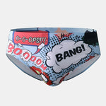 Mens Printing Drawstring Sexy Bikini Swim Briefs