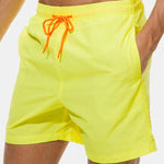 Men Shinny Plain Waterproof Swim Trunks