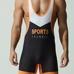 Men's Stretch Fit Gym & Running Anti-Odor Seamless Wrestling Singlet Bodysuit