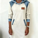 Alexa | Cozy Contrast Hooded Dress