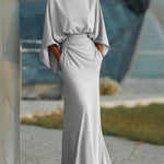 Clara | Elegant V-neck backless sleeve dress