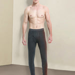 Men's Solid Color Double-Layer Bamboo Fiber Thermal Bottoms