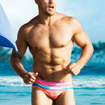 Mens Swimwear Printed Summer Swim Briefs