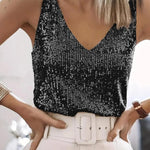 GRACE™ - Glitter Sequin V Neck Tank Top for Summer Nights
