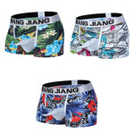 3 Pack Men's Ice Silk Trunks with Separated Pouch Design