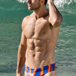 Men's Swimwear Contrast Striped Swim Briefs