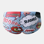 Mens Printing Drawstring Sexy Bikini Swim Briefs