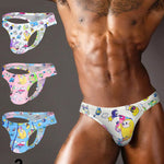 2 Pack Men's Low-Rise Sexy Print Thong