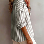 Jayda | Loose Striped Blouse with Collar