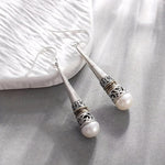 Vintage Pearl Talisman Drop Earrings