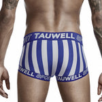Mens Striped Support Pouch Boxer Briefs With Fly