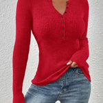 SHASHA™ - Elegant Chic Slim Fit Long Sleeve Round Neck Tops