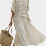 Elinor | Comfortable Striped Bamboo Top & Flowing Linen Pants