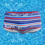Men's Striped Trunk Square Leg Swimsuit