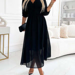 Emmaline | V-Neck Solid Color Waist Dress