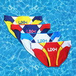 Men's Contrast Color Retro Mesh Bikini Briefs