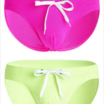 Mens U Convex Pouch Drawstring Solid Swimming Briefs