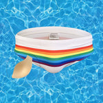 Men's Colorful Striped Stretch Fit Comfy Waistband Swim Briefs