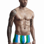 Mens Sexy Breathable Soft Stripe Swim Briefs