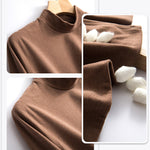 Mid-neck Men's Fleece Warm Bottoming Top T-shirt