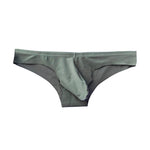 4 Pack Men's 3D U-Pouch Low Rise Ice Silk Cooling Satin Bikinis