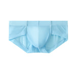 3 Pack Men's Skin-Friendly Solid Color Supportive Pouch Stretch Fit Cooling Briefs
