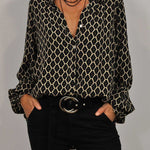 ELVIRA™ - Geometric V-Neck Blouse