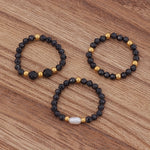 3pcs Set Amethyst Beaded Rings