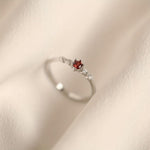 Petite Ruby Crystal Promise Ring