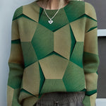 GEOMETRIC COLORBLOCK KNIT SWEATER