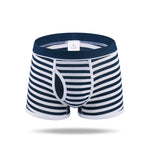 Men's Striped Cotton Sports Boxer Briefs