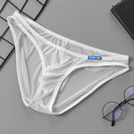 2 Pack Men's Thin Ice Silk Face Mask Fabric U-Convex Sexy Semi-Transparent Bikini