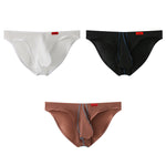 3 Pack Men's Ice Silk High-Elastic Breathable Briefs for Sports