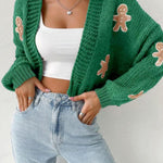 HEIDI™ - Open Front Knit Cardigan with Cartoon Print for Cozy Outfits