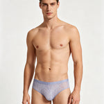 4 Pack Men's Lace Jacquard Ice Silk Ultra Thin Breathable Briefs