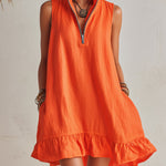Cotton-Linen Blend Mini Dress