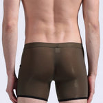 3 Pack Men's Long Leg Boxer Briefs Made of Ultra-Thin Ice Silk with Anti-Wear Elastic