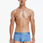 3 Pack Men's  Ice Silk Solid Color Breathable Antibacterial Trunks