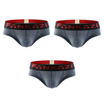 3 Pack Men's Striped U-Pouch Breathable Casual Briefs
