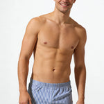 2 Pack Men's Breathable Cotton Classic Pinstripe Home Shorts
